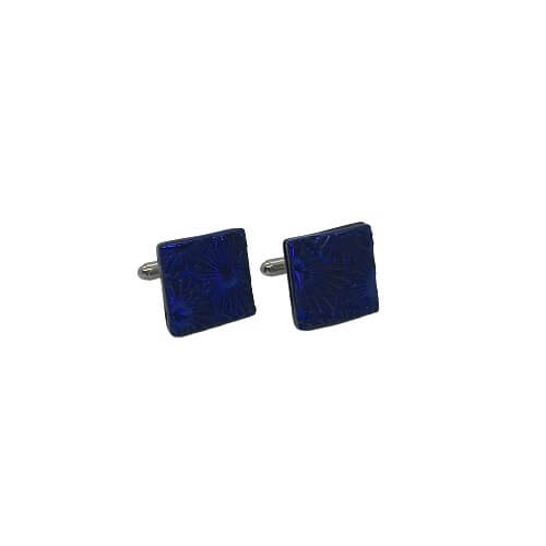Blue Textured Cufflinks-CL406 Dk Flor