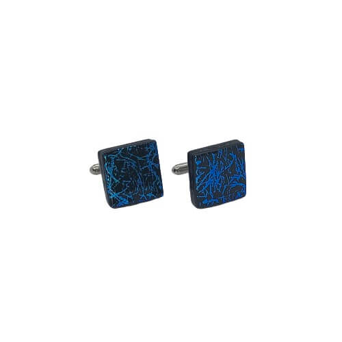 Blue Textured Cufflinks-CL409 Fibre PT