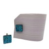 Blue Textured Cufflinks - CL412 - Image 2