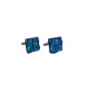 Blue Textured Cufflinks-CL414 Rsb Rip
