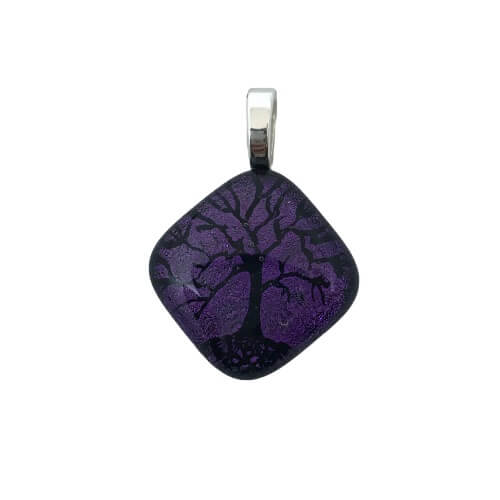 Purple Etched Pendant-EP622 Tree