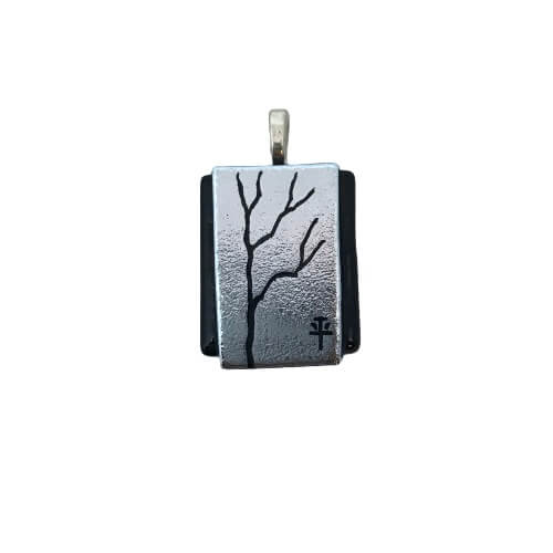 Silver Etched Pendant-EP237 BTree