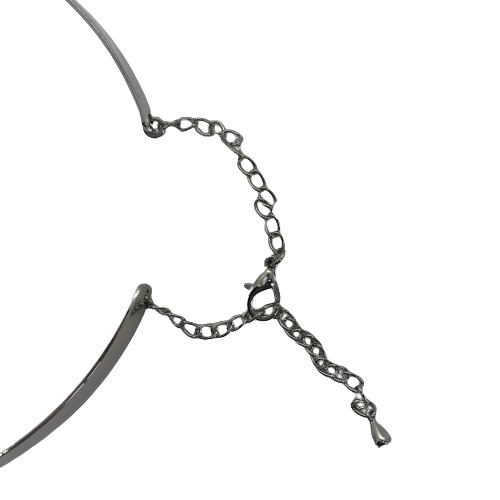 Silver Metal Choker Necklace-SMN001 - TH1